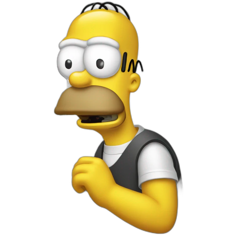 Homer troubleshooting computer bug emoji