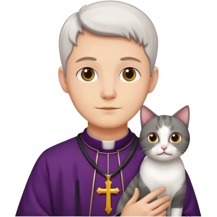 Священник с котом emoji