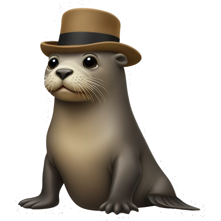 sealion with hat emoji