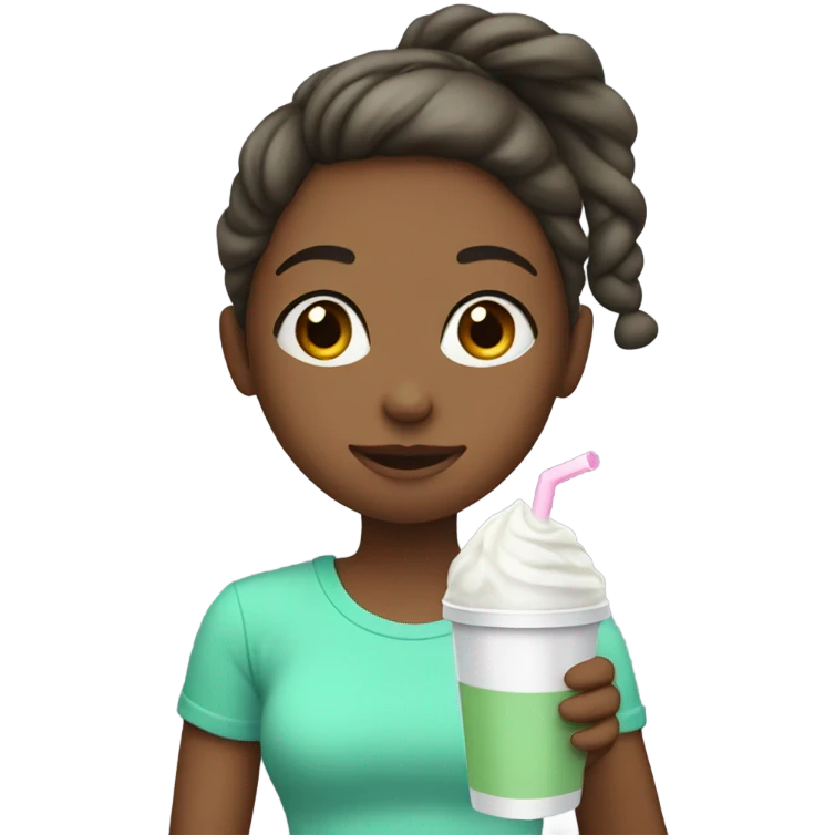 Protein shake girl drink mint clothes emoji