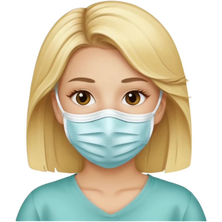 Mujer rubia con mascarilla  emoji