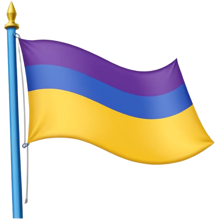 Bandera color azul amarillo morado y verde, seccionada en 4 emoji