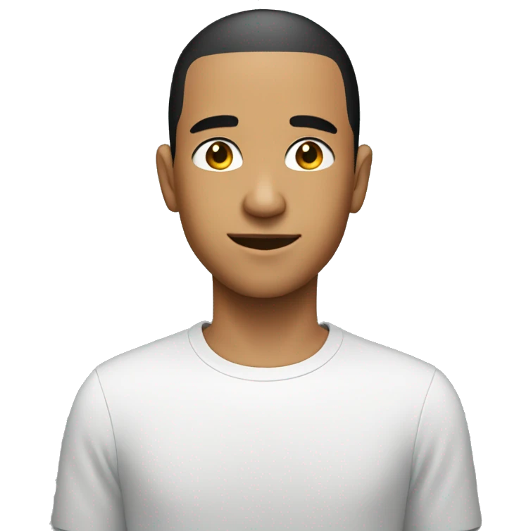 young guy with a black buzzcut, tech emoji