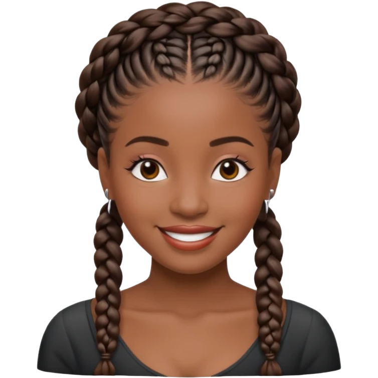 generate an emoji for this phrase, Start strong to earn trust and be noticed. End strong to be remembered. make it a black woman in braids updo. emoji