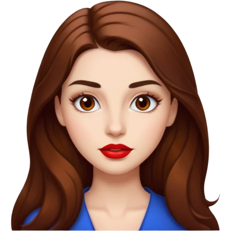 beautiful girl with long hair, high eyebrows, and thick lips  emoji