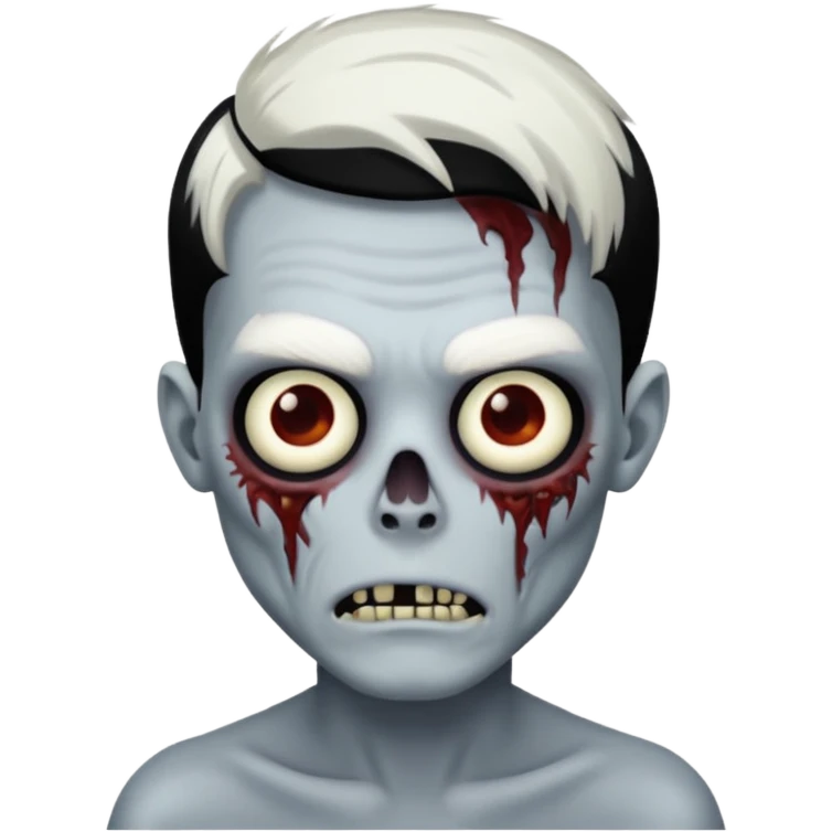 a zombie boy with a white hair emoji