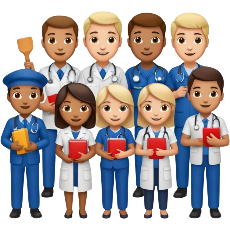 сделай несколько людей разных профессий emoji