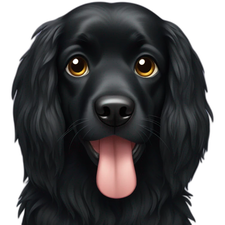 black-dog-with-long-hairs emoji