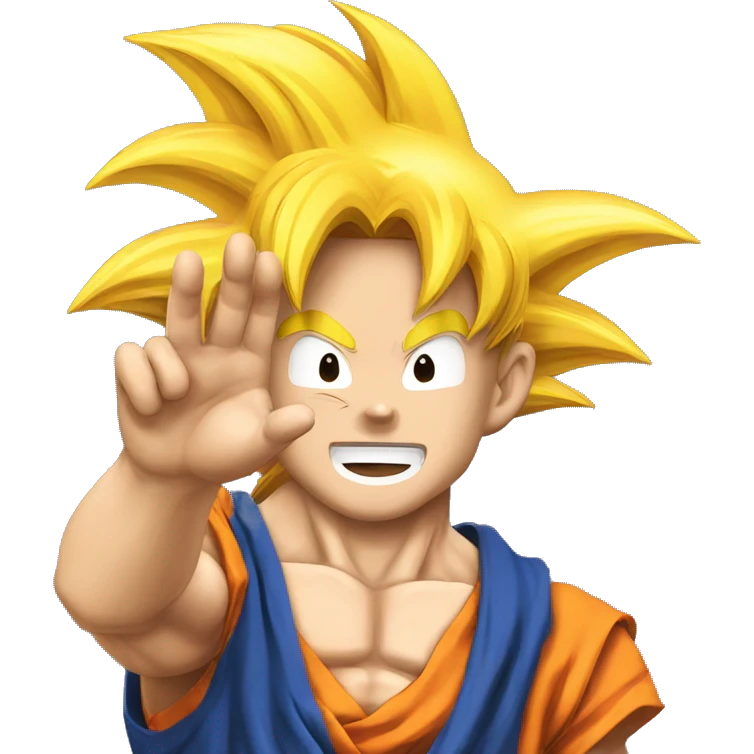 Goku (dragon ballz) waving emoji