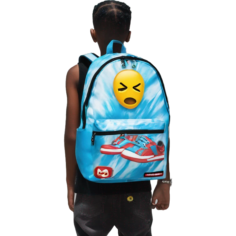 Sprayground backpack on a cool kid emoji