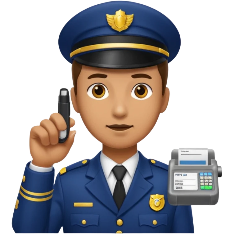 ticket inspector with puncher emoji