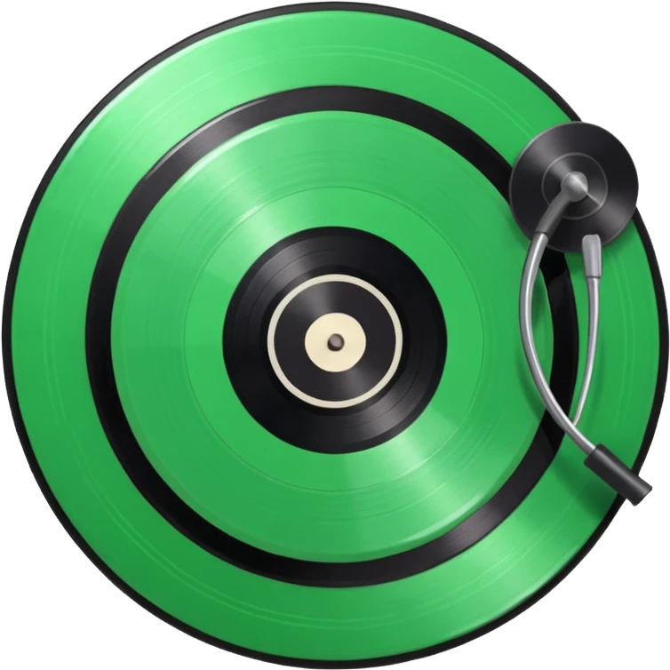 Vinyl record with green point  emoji