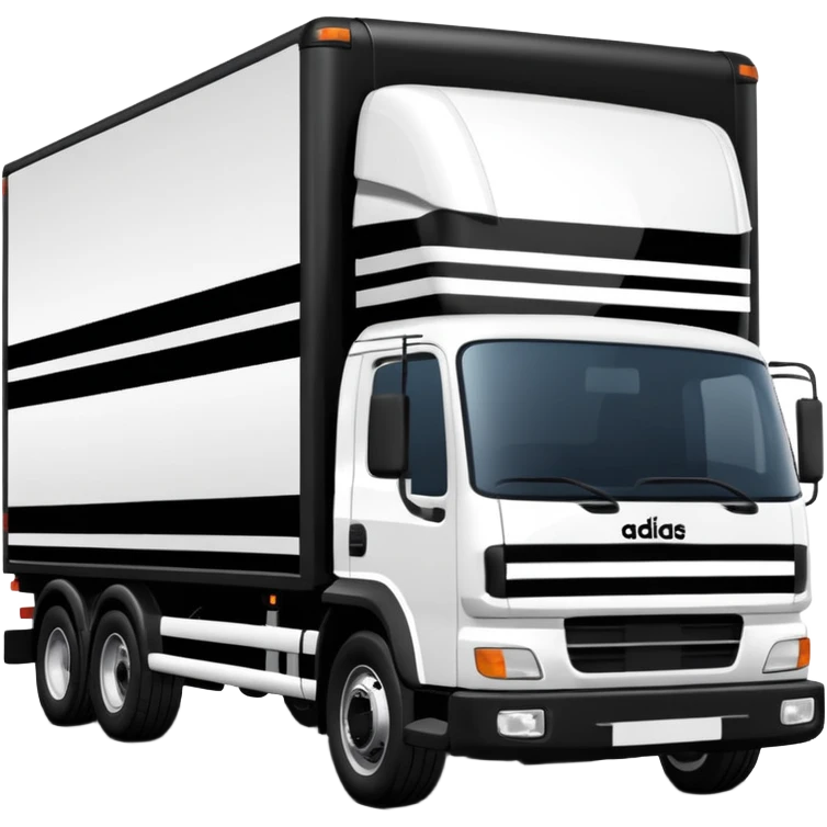 Adidas white stripes black truck emoji