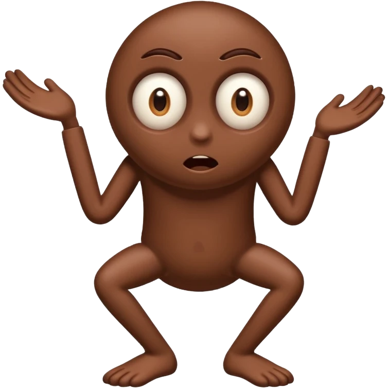 Une chocolatine avec des yeux des bras et des jambes qui peure  emoji