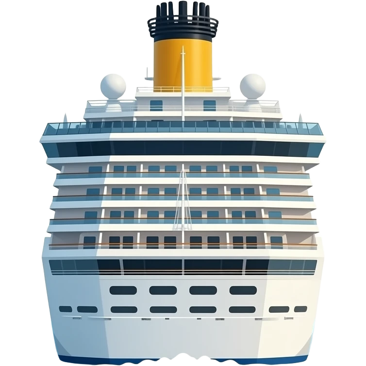 Nice luxury ship sailing away from me back of ship emoji