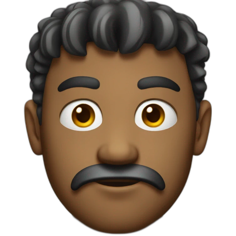 Detailed face of a pirate with a serious expression emoji
