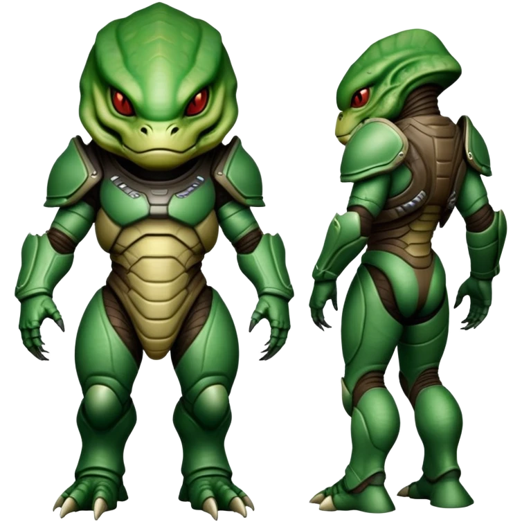 krogan alien from Mass Effect, reptilian alien with head plate emoji