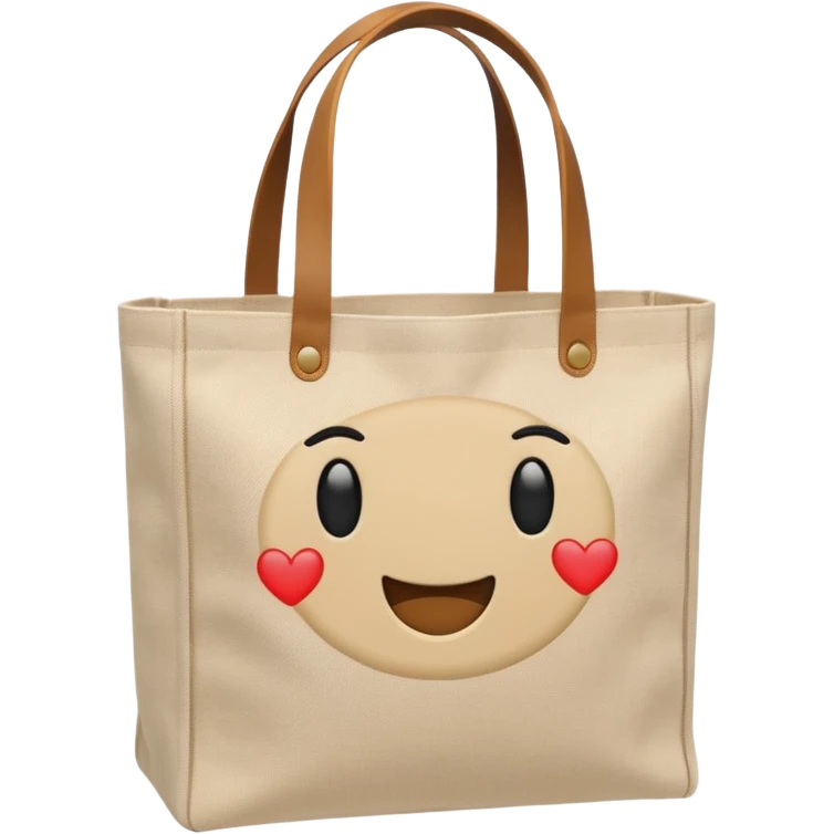 generate an ios genmoji of tote bag beige emoji