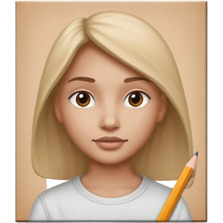 Canvas with pencil sketch emoji