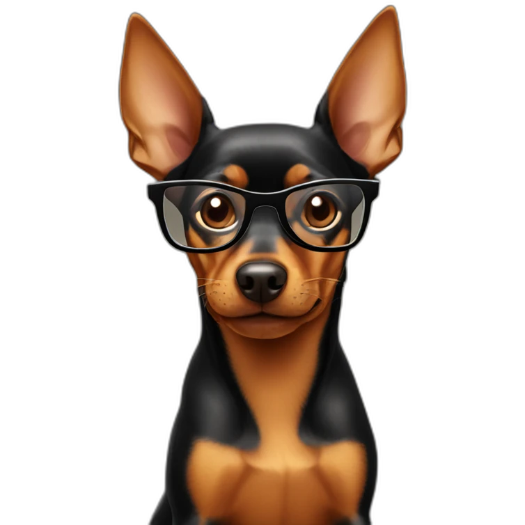 Pinscher with glasses emoji