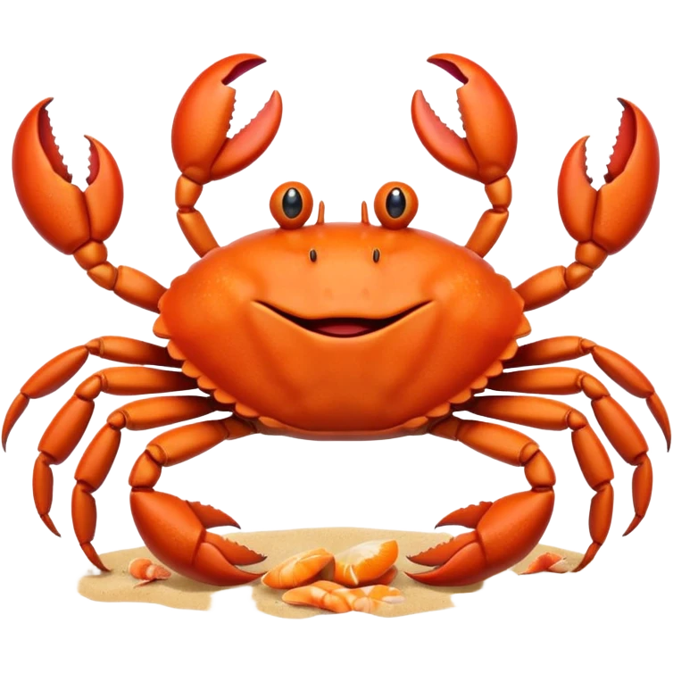 smiling crab shown facing the camera emoji