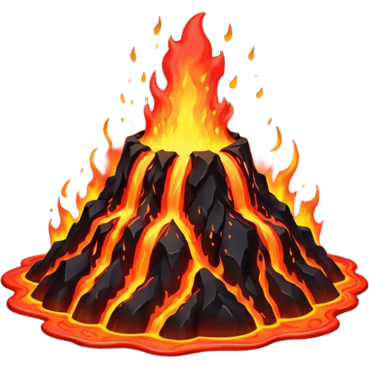 Lava flowing from a volcano   emoji