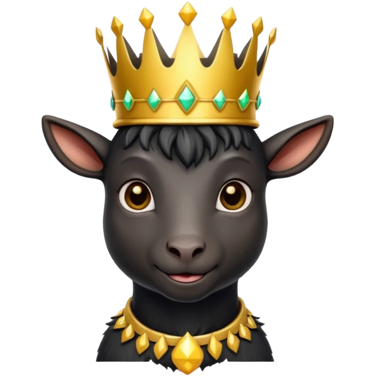 Black goat wearing crown emoji