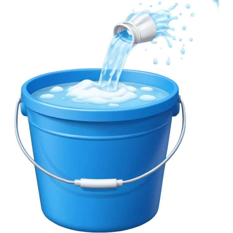 Bucket and cleaning product emoji