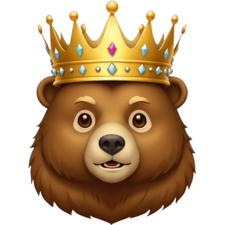 bear wearing crown emoji