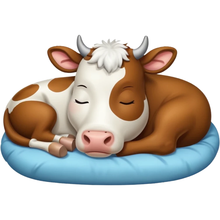 Cow sleeping with Zzz emoji