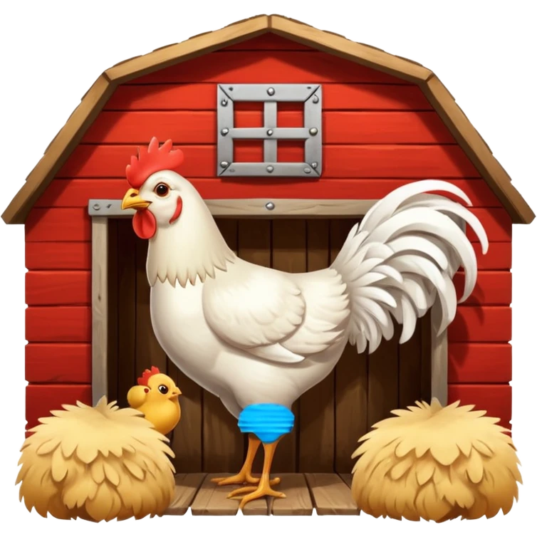 Chicken in a barn emoji