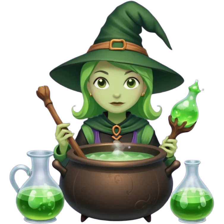 green witch cooking potion emoji
