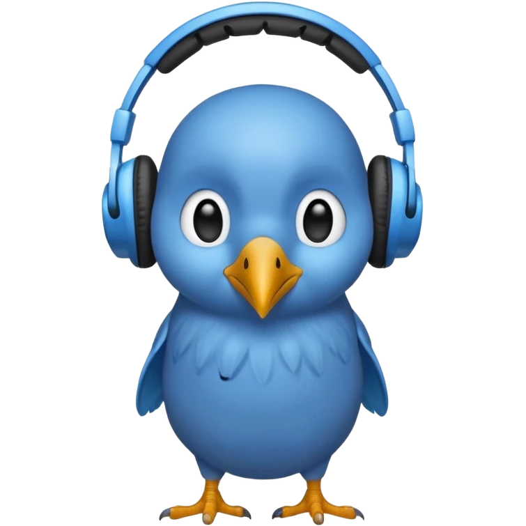 blue kiwi bird ai agent with headphone emoji