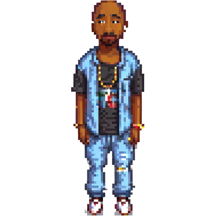 2Pac в полный рост, no background emoji