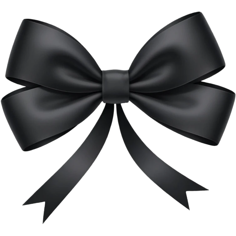 black THIN ribbon bow emoji