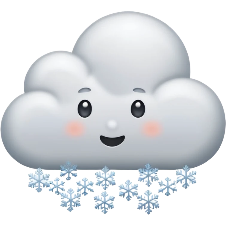 a cloud that is snowing without face emoji