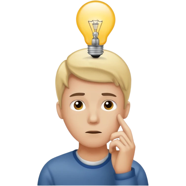 Generate a realistic emoji of someone someone figuring something out being smart about it emoji