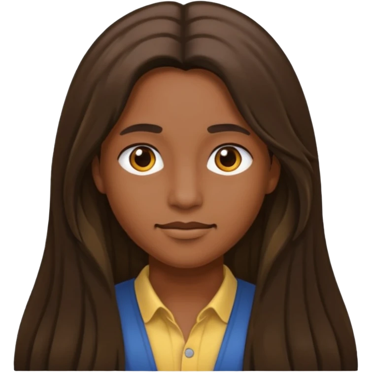 with long hair and darker emoji
