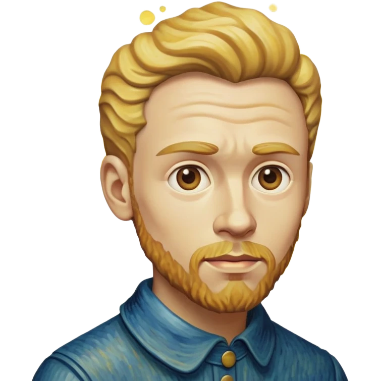 cinematic-realistic-vincent-van-gogh-pop-culture-emoji,-featuring-an-expressive-portrayal-inspired-by-the-legendary-painter-rendered-with-dynamic,-swirling-textures-and-artistic-lighting. emoji