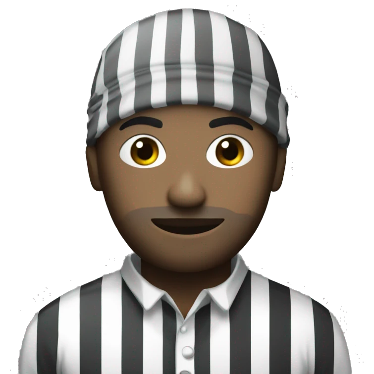 Black and white striped shirt robber emoji