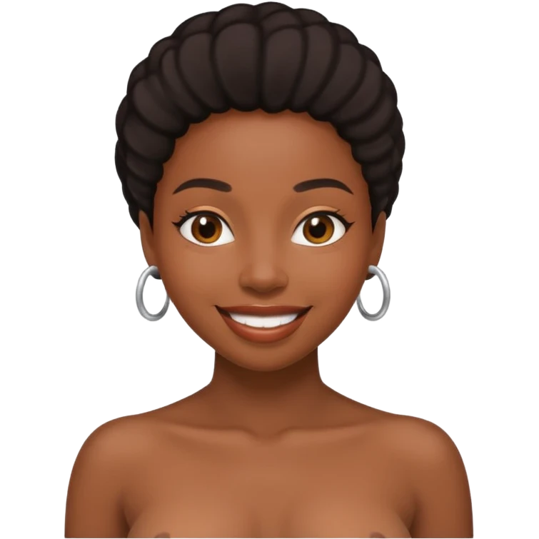 Fully visible naked black woman emoji