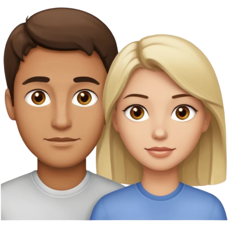 Light brown brunette man having sex with white blonde woman hazel eyes  emoji