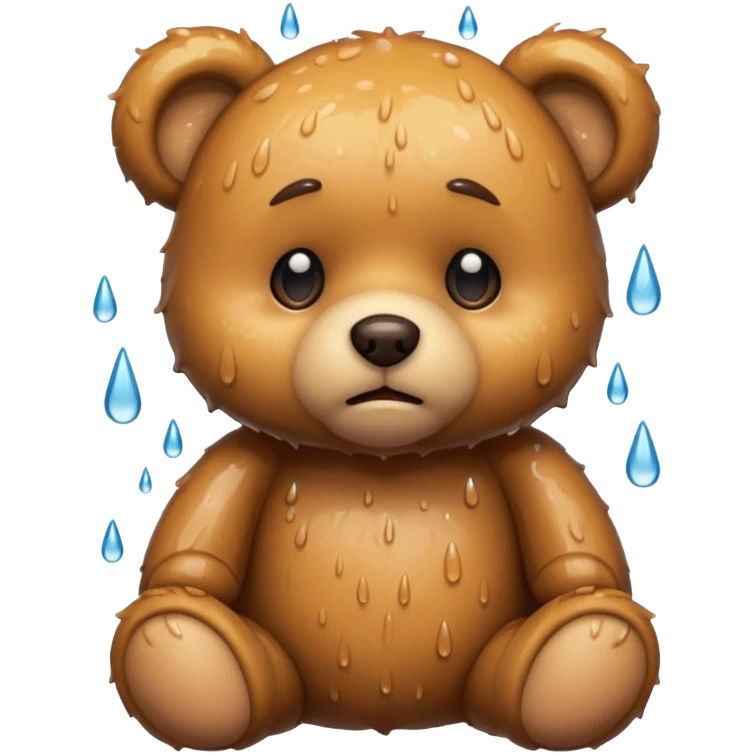 Sad teddy bear in the rain emoji