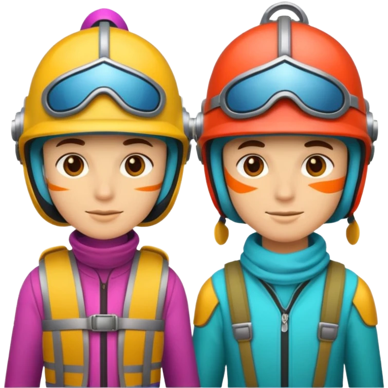 Colorful Helmeted Travelers emoji
