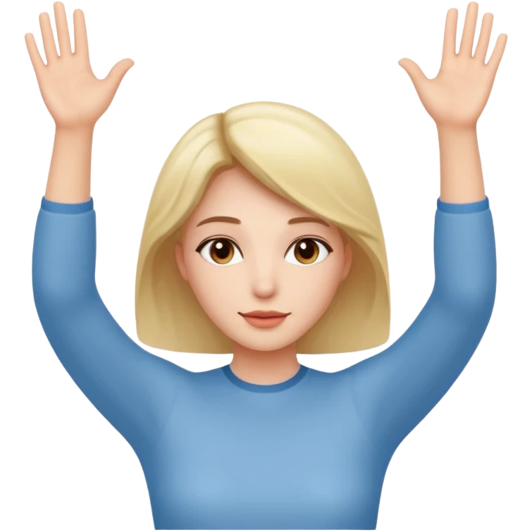 양손을 올리고 있는 여자 emoji