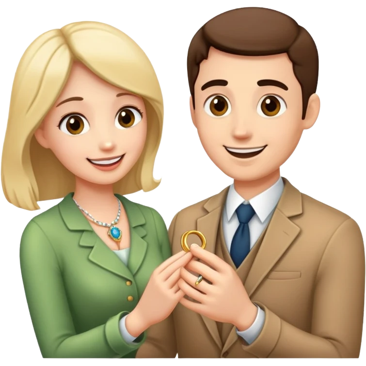 Proposing giving ring to wife emoji