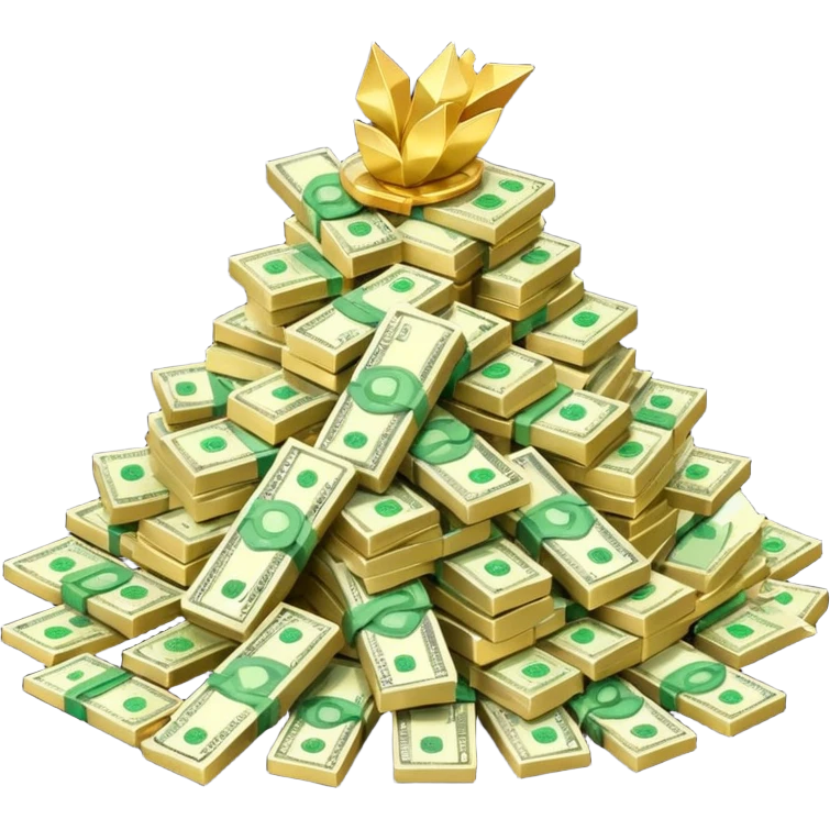 money in a glitter $  emoji