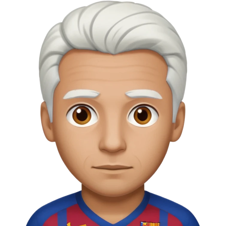 araujo футболист с белыми волосами и коричневыми   в футболке барселоны emoji