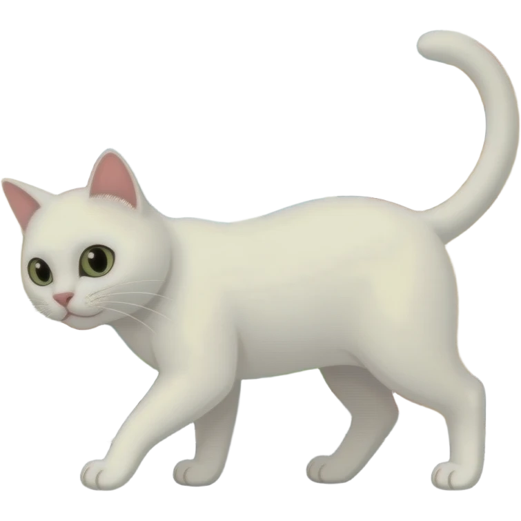 white cat is exploring the city emoji
