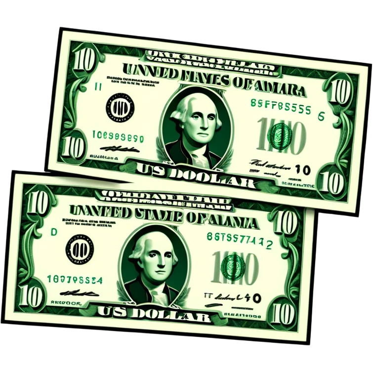 3D realistic US 100 dollar bill sticker, slight perspective, centered, clean cutout, transparent background, no text, no watermark emoji